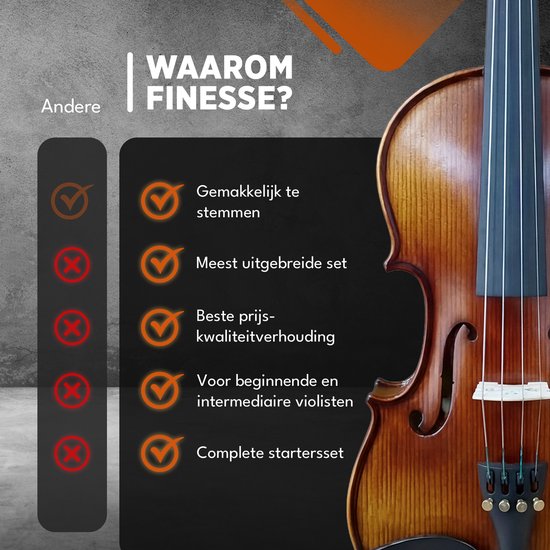 Finesse-Geigen-Starter-Set – mit Koffer und Zubehör – 4/4 – Geige – Musikinstrument – Paris