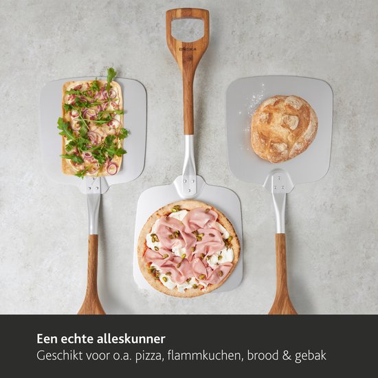 Boska Pizzaschneider Grill - Kurzer Griff - Stabil - Aluminium - Eiche - BBQ Zubehör