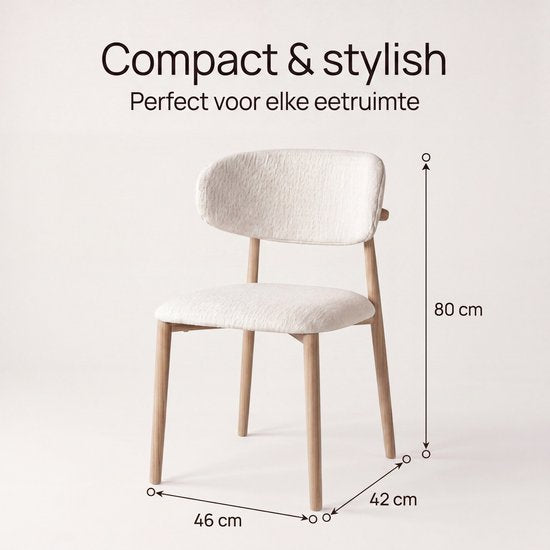 Bayt Japandi Esszimmerstühle – 2er-Set – Beige