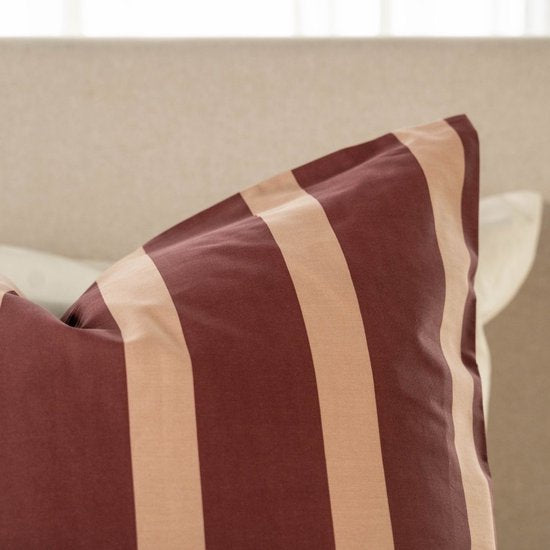Kayori Dasshu Bettbezug Baumwolle Satin - 260x200-220 +2 Kopfkissenbezüge - Lits-jumeaux - Burgund