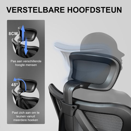 SIHOO M18 PRO Ergonomischer Bürostuhl – Verstellbare Lendenwirbelstütze – Atmungsaktives Netzgewebe – Schwarz