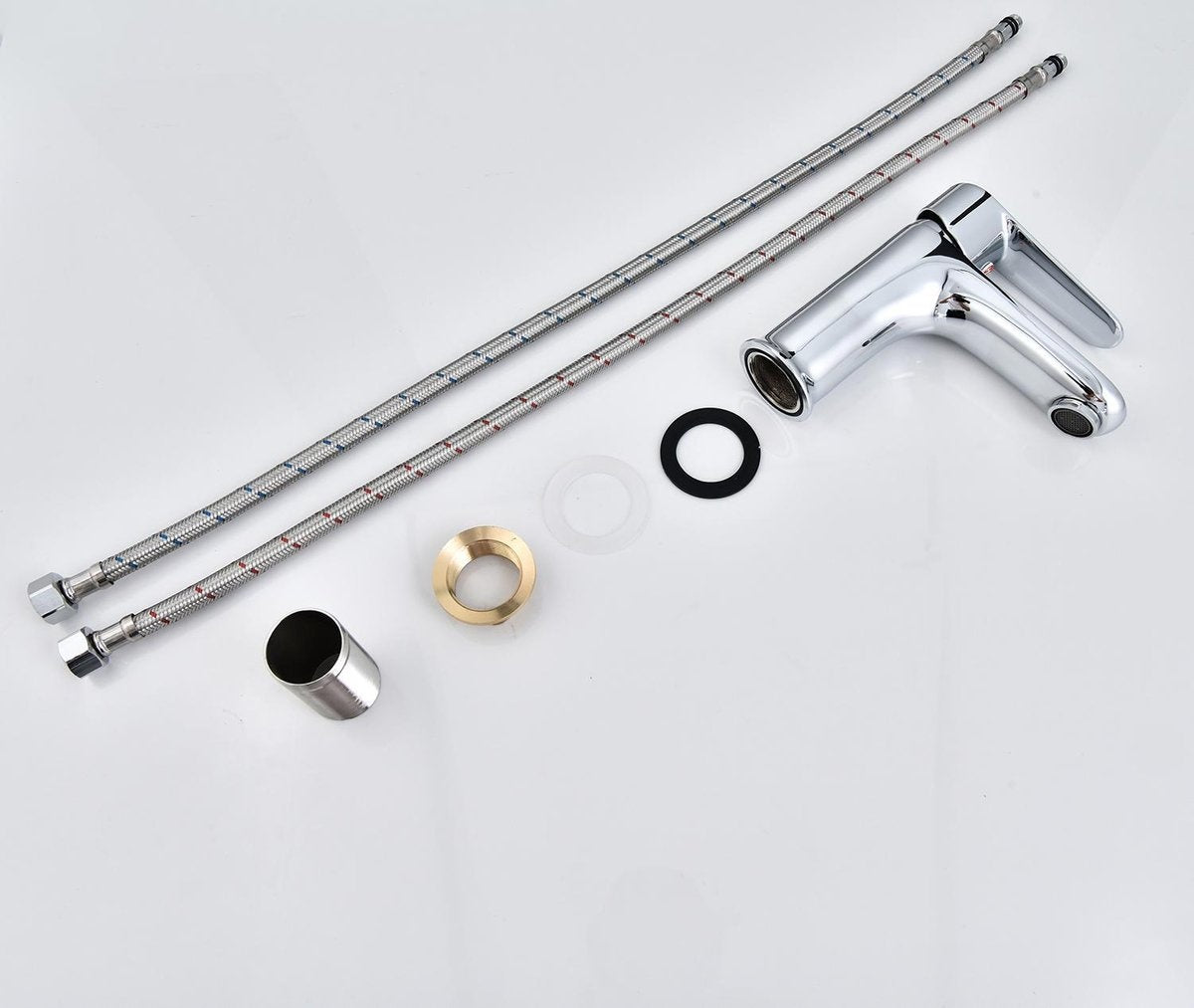 Inspire Badarmatur Silber mit Anschlüssen - Waschtischarmatur - Silber