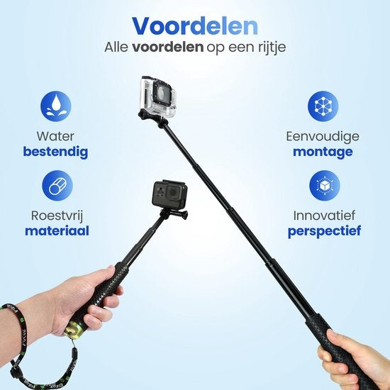 GarpexÂ¬Ã† Universal Selfie Stick XL - Ausziehbar bis zu 95cm - Geeignet für verschiedene Action-Kameras - Universal - Wasserdicht - Grün