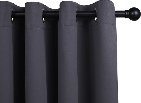 LIFA LIVING Vorhang – Grau – Verdunkelnd & schalldämmend – Vorhänge mit Ringen – 100 % Polyester – 150 x 250 cm – 1 Stück