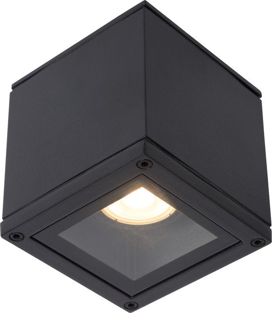 Lucide AVEN – Deckenstrahler (Deckenleuchte) für das Badezimmer – 1xGU10 – IP65 – Schwarz
