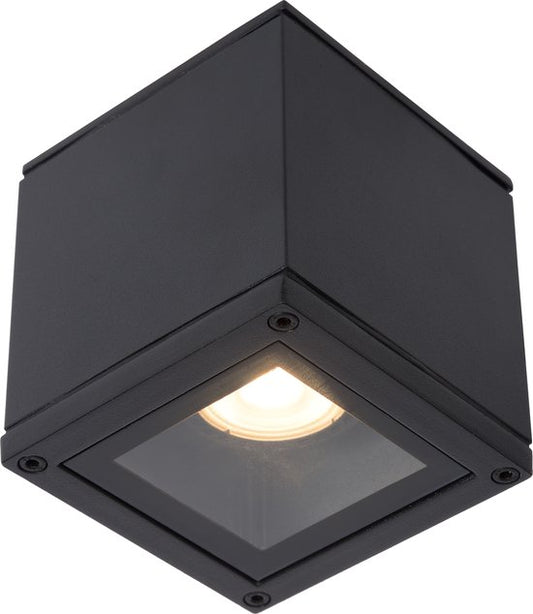 Lucide AVEN – Deckenstrahler (Deckenleuchte) für das Badezimmer – 1xGU10 – IP65 – Schwarz
