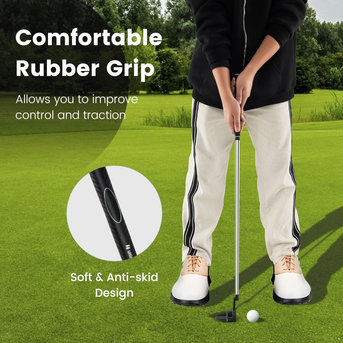 Coast Golfputter – Mallet-Kopf – rutschfester Griff – 89 cm – schwarz