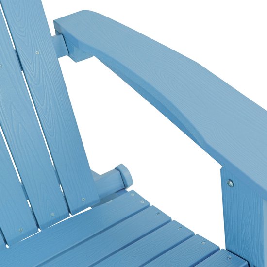 AXI Claire Adirondack Stuhl Blau – Loungesessel aus Kunststoff mit Armlehnen – Zusammenklappbar – Hohe Rückenlehne – Gartenstuhl – 84,5 x 77 x 95,5 cm – Langlebig und witterungsbeständig