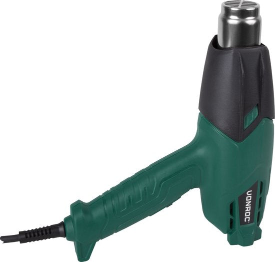 VONROC Heißluftpistole - Farbbrenner - 2000W - 3 Temperaturstufen - Inkl. Zubehör & Tasche