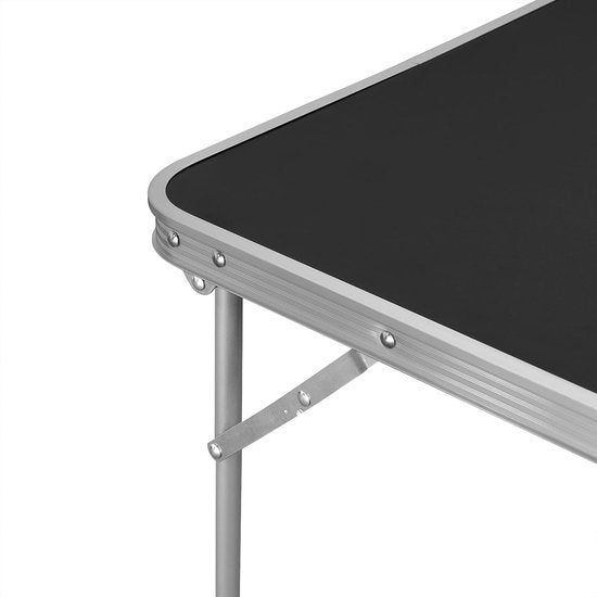 Klapptisch - Tragbarer Schreibtisch - Kompaktes Gestell - Klappbare Oberfläche - Reise-Arbeitsplatz - Leichte Platte - Einfach aufstellbare Platte - Schwarz - 70x60x50 cm