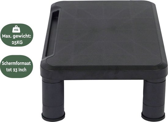 BRASQ Monitorständer Schwarz MS100 - Monitorständer für Laptop oder Display - Höhenverstellbar 38x24x11,2 cm