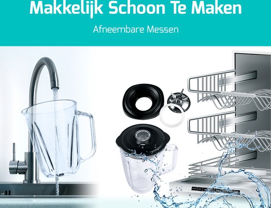 FITAGE Blender - Küchenmixer - 1200W und 1.9L Krug - Smoothie Maker - Mixer für unterwegs