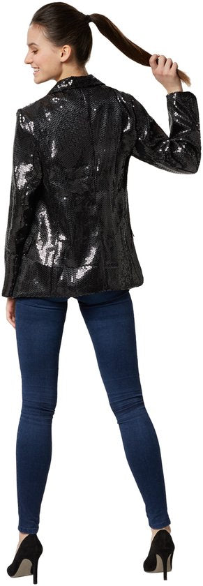 Dressforfun Faschingskostüm Paillettenmantel Schwarz – Damen – Größe L