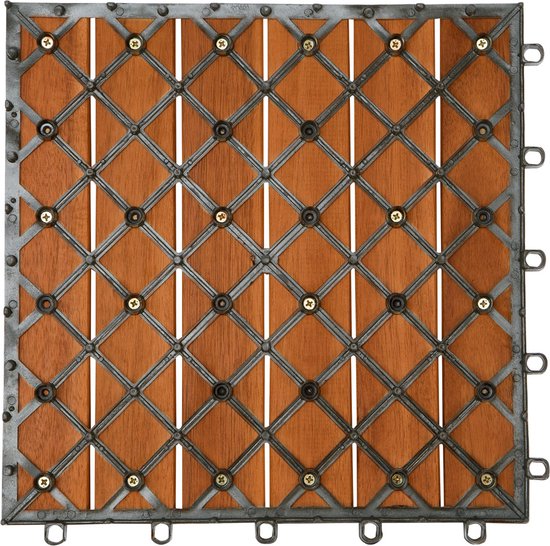 Terrassenfliese aus Akazienholz – 30 x 30 cm, Plug-In-System – FSC®-zertifiziert