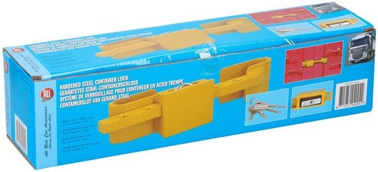 All Ride Containerschloss 5KG - Container- und Anhängerschloss - Verstellbar 23 bis 43 CM - Gehärteter Stahl - Inkl. 3 Ersatzschlüssel - Gelb