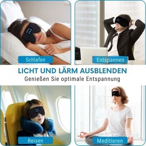 PurelyGoods® - Bluetooth 5.3 Schlafmaske - 3D - 100% Verdunkelung - Frauen und Männer