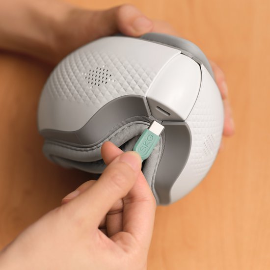 SKG – Kabelloses Augenmassagegerät – 5 Modi: Kompression + Wärme & Bluetooth – ES300 – Weiß
