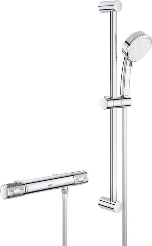 GROHE Grohtherm thermostatische Aufputz-Brausebatterie mit Gleitstange und Handbrause Chrom