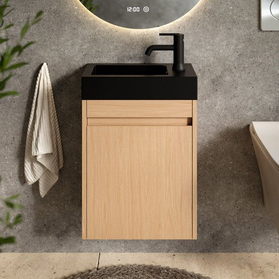 Mirlux WC-Schrank in heller Eiche – Waschbeckenunterschrank – WC-Schrank – WC-Möbel – 40 cm