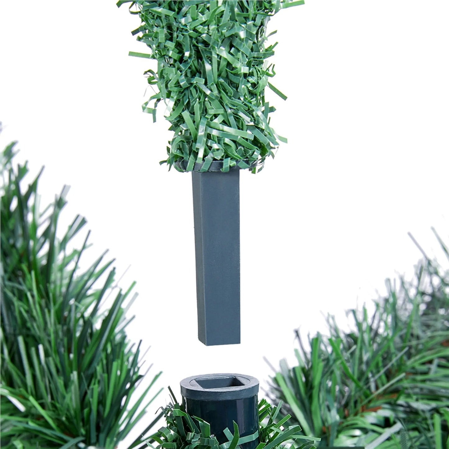 Yaheetech Künstlicher Weihnachtsbaum Fichte - 183 x 110 x 110 cm - Mit 598 Zweigen und klappbarem Metallsockel und schützenden Gummikappen - Für Wohnzimmer und Urlaub - Grünes PVC und Metall