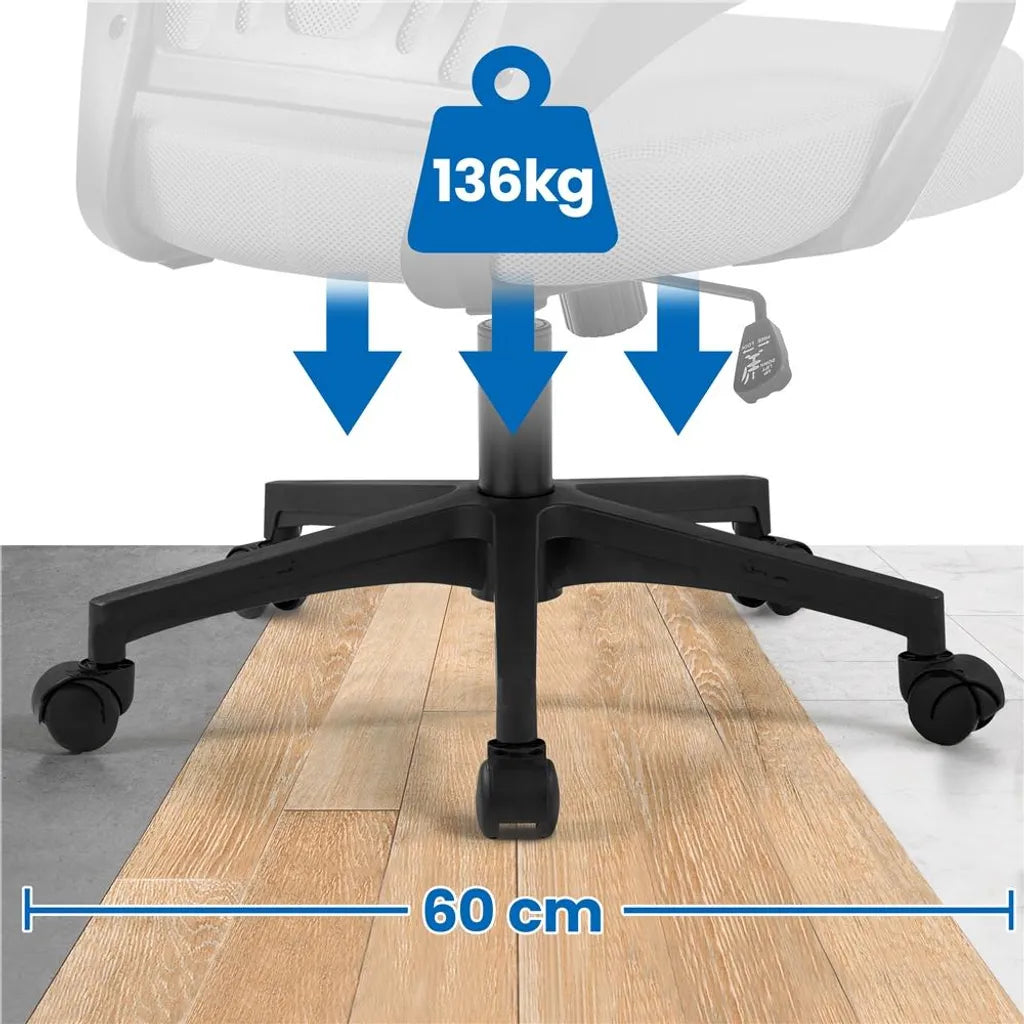 Yaheetech Ergonomischer Bürostuhl mit Wippfunktion, Dunkelgrau