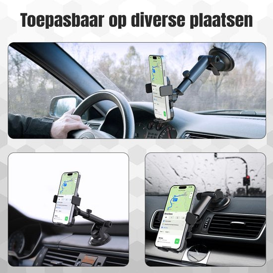 Handy-Halter Auto-Telefon-Halter mit Saugnapf GSM-Halter für Fenster oder Armaturenbrett - schwarz