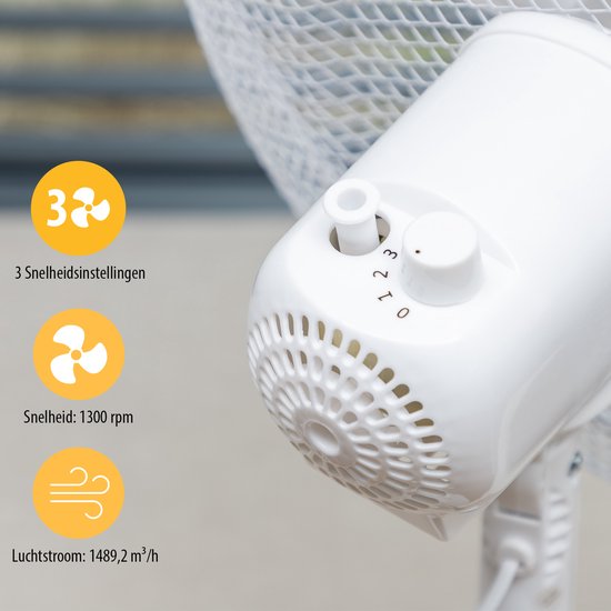 Tristar Tischventilator 30 cm – 3 Geschwindigkeitsstufen – 85° Schwenkbereich – Einstellbarer Luftstrom – VE-5724 – Weiß
