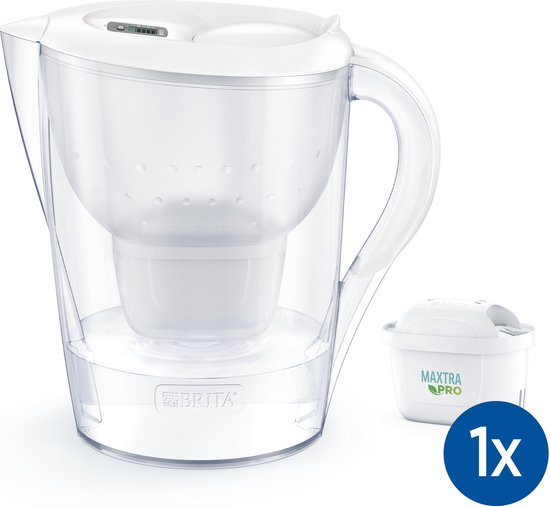 BRITA Wasserfilterkanne Marella XL – 3,5 l – Weiß – inkl. 1 MAXTRA PRO Pure Performance Wasserfilterkartusche – Nachhaltig verpackt