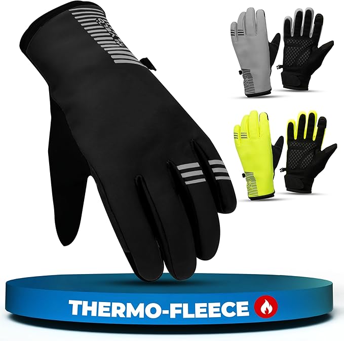 MIVELO Winterhandschuhe - Winddicht - Wasserdicht - Touchscreen - 3M Isolierung - Anti-Rutsch - Schwarz