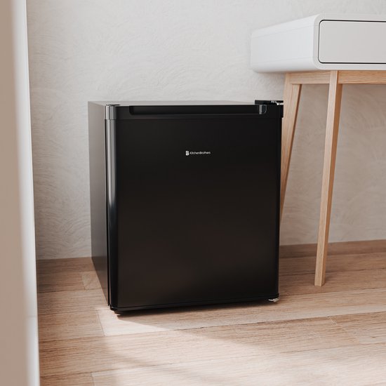 KitchenBrothers Mini-Kühlschrank - 40L - Kleiner Kühlschrank - Freistehend - Frigo - Kompakt - Schwarz