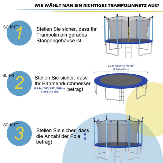 Coast Ã˜427 cm Trampolin Sicherheitsnetz für Gartentrampoline schwarz