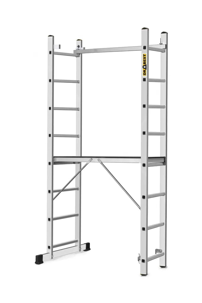Multifunktionsleiter + Gerüst 114x33cm 2x8 Sprossen BASIC