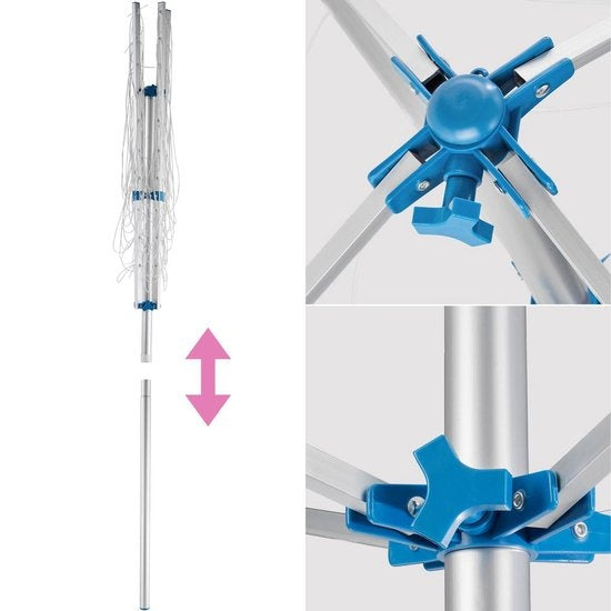 tectake Wäschespinne - 150 x 150 x 196 cm