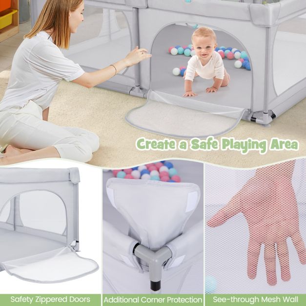 Coast Baby Box mit 50 Bällen - Hellgrau - 189x158x68cm