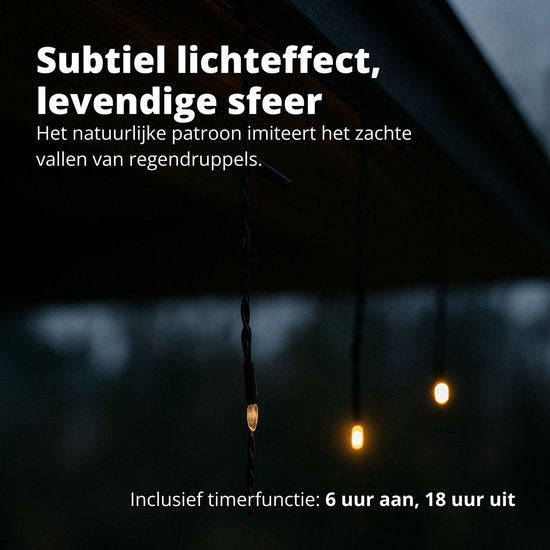FlinQ 144 LED-Eiszapfenlichter warmweiß - Weihnachtsbeleuchtung - Weihnachtsbeleuchtung für den Außenbereich - warmweißes Licht - 14 Meter (4,2 Meter Lichter)