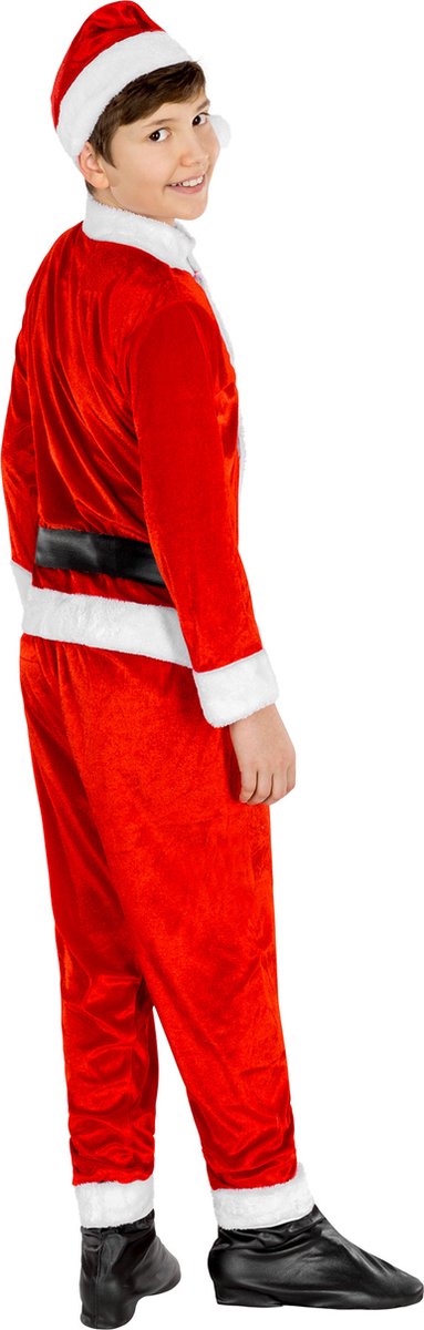 Dressforfun - Jungenkostüm Sint-Niklaas 10-12 Jahre - Vollkostüm mit Zipfelmütze, Oberteil, Hose, Gürtel und Stiefelstulpen - Größe 140