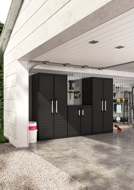 Keter Detroit XL Hochschrank - 4 Fachböden - 89x54x182cm - Schwarz