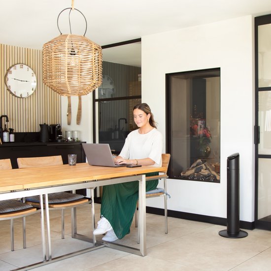 VONROC Luxury Fan - Turmventilator - Höhe 86 cm - Inkl. Fernbedienung - 3 Geschwindigkeiten - Schwenkfunktion - 15-Stunden-Timer - Schwarz