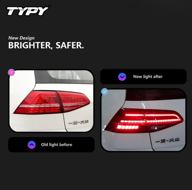 TYPY LED-Rückleuchten-Set VW Golf MK7 – Rauchfarben – 2013–2019