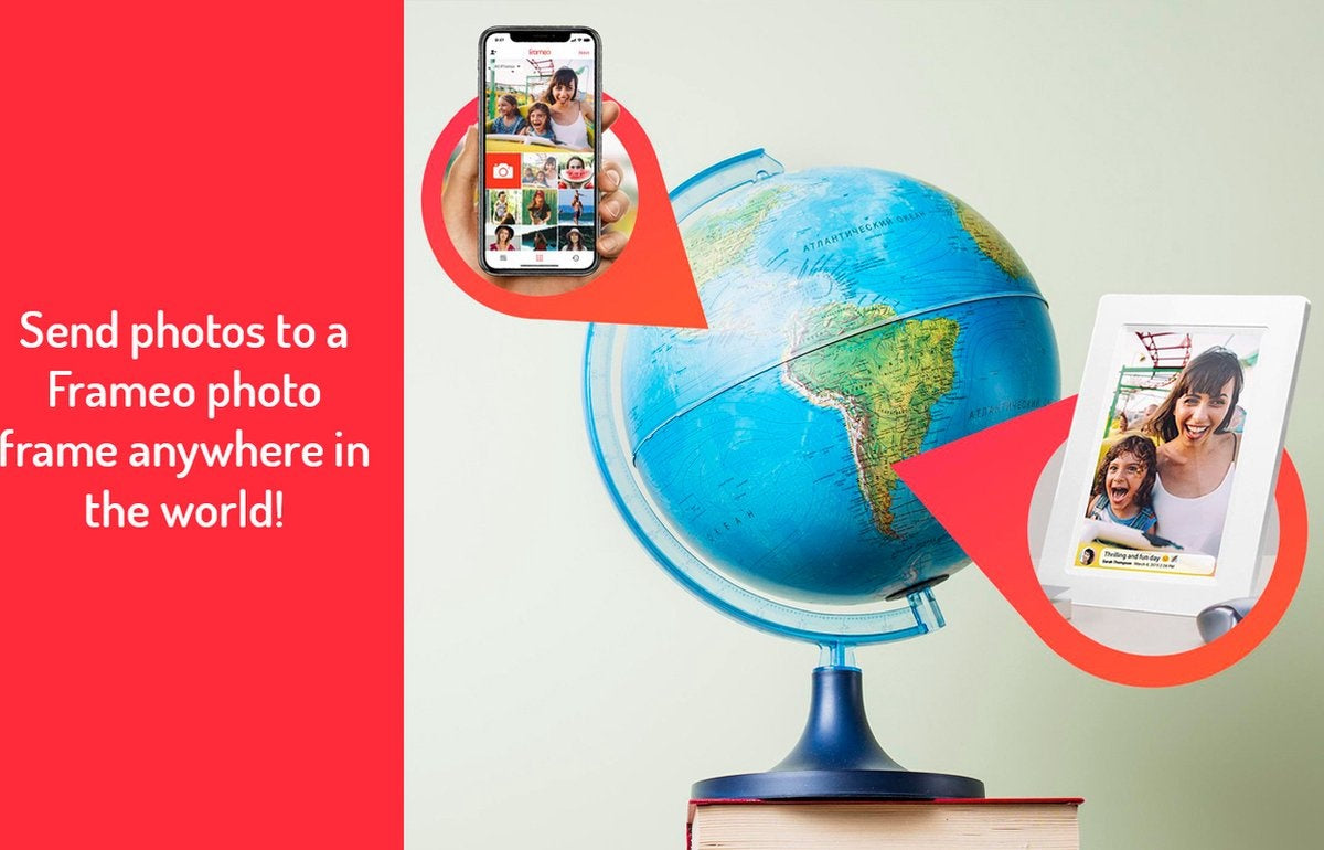Denver - Digitaler Fotorahmen - 10,1 Zoll - HD - Frameo App - WiFi - IPS Touchscreen - 16GB - Holz