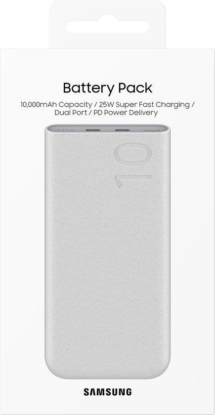 Samsung Schnellladegerät Duo Powerbank - 25W - USB-C - 10.000 mAh - Beige