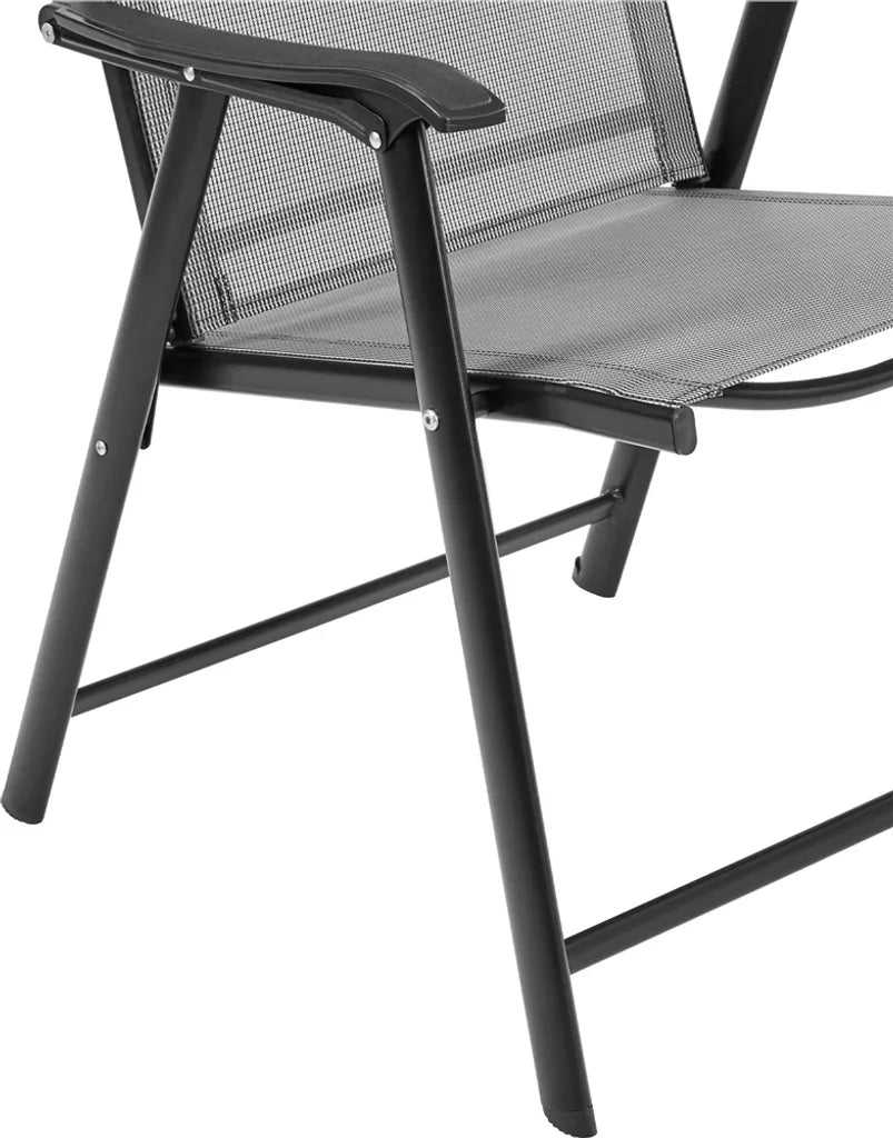 Yaheetech Gartenstuhl-Set (2er-Set) – Grau – Klappbare Gartenstühle mit hoher Rückenlehne und Armlehnen