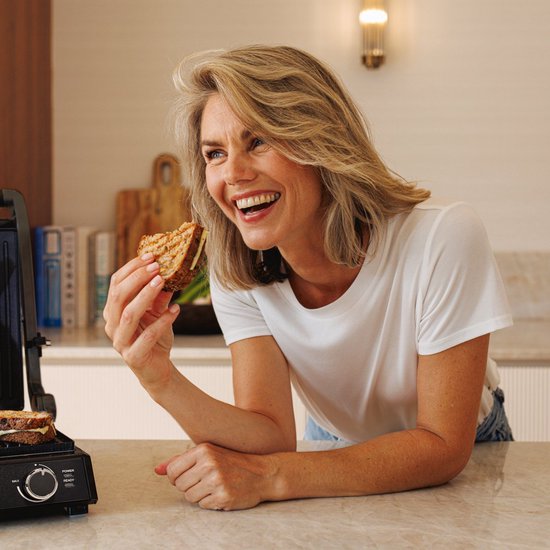 Safecourt Kitchen - Contact Grill 3-in-1 - Toaster, Toaster & Grillplatte - Abnehmbare Platten - PFAS-frei - Schwarz