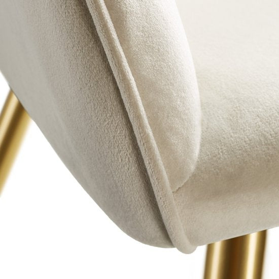 tectake - Stuhl Marilyn in Samtoptik - creme/gold - 404623
