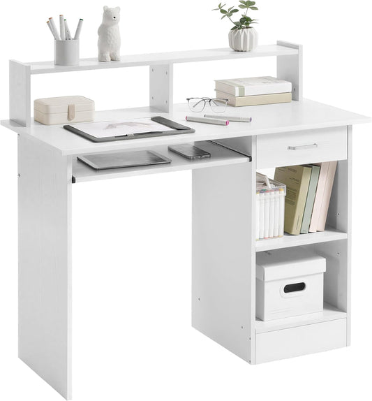 Yaheetech Computertisch mit Tastaturfach – Weiß – 106,7 x 50,8 x 94 cm
