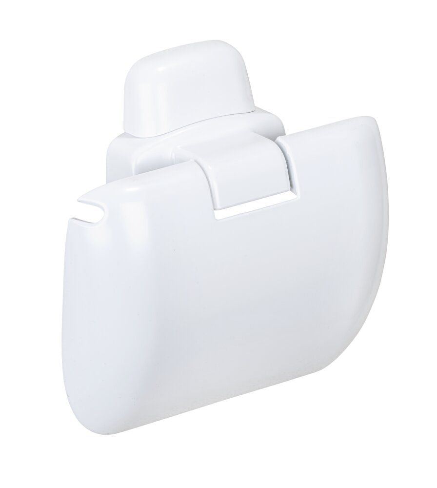 WENKO Pure Toilettenpapierhalter, weiß – mit klappbarem Deckel – Kunststoff