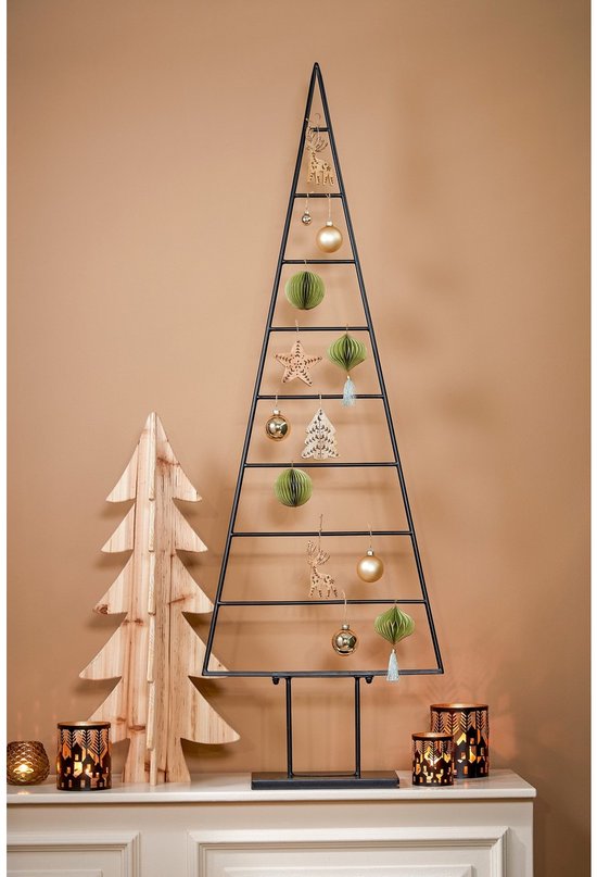 Mica Decorations Weihnachtsbaum-Dekoration – L 50 x B 15 x H 152 cm – Metall – Schwarz
