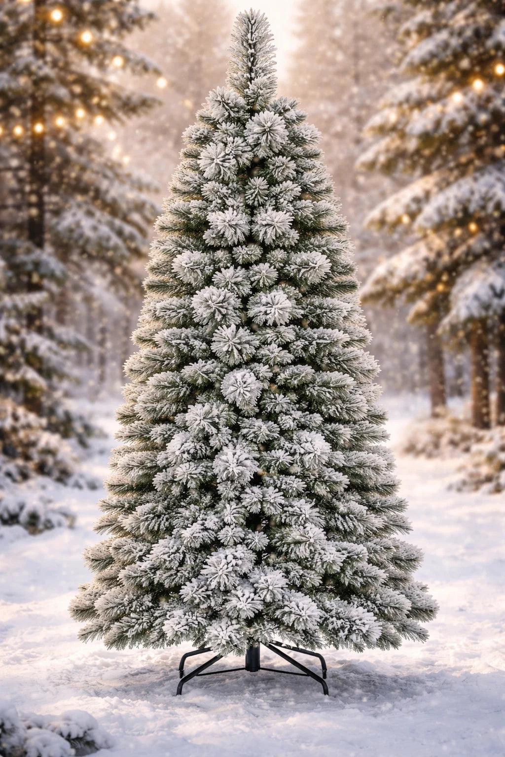 Coast Künstlicher Weihnachtsbaum mit LED-Lichtern - 150 cm - grün/weiß - Winterlook