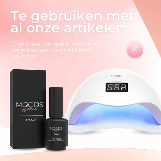 Moods Gellac - Top Coat - Nagellack - Gel Paint Starter Pack - Nägel - Gel Paint Set - 15 ML
