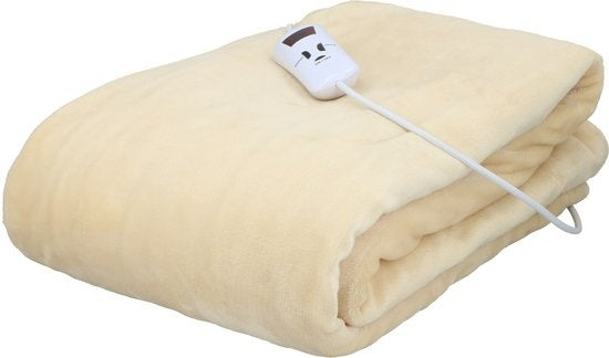 Alpina Heizdecke - Elektroheizung - 1 Person - Flanell - mit Zeitschaltuhr - 10 Heizstufen - 130x180 cm - Beige